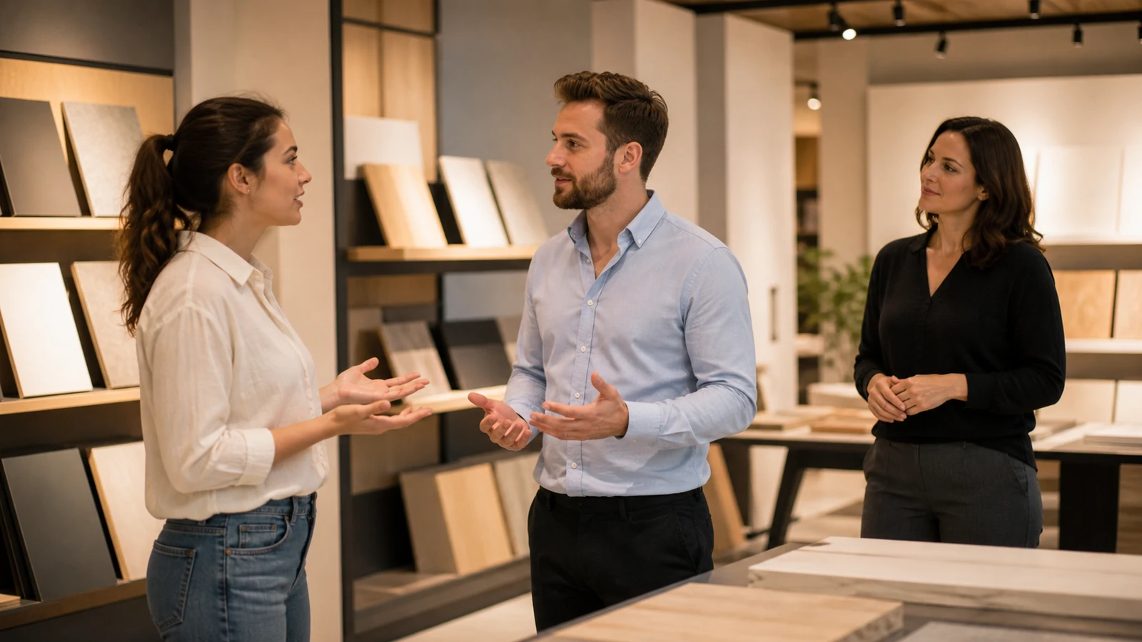 Jeu de rôle de relation client pendant une formation professionnelle.